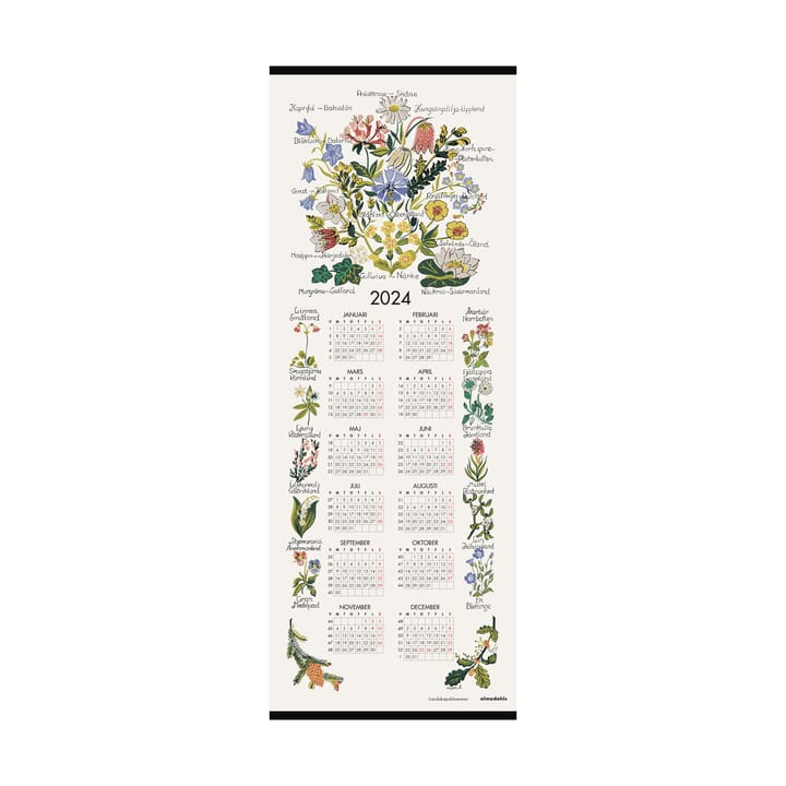 Calendrier fleurs des régions suédoises 2024 - 35x90 cm  - Almedahls