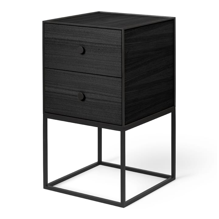 Table d'appoint avec deux tiroirs Frame 35 - Frêne peint noir - Audo Copenhagen