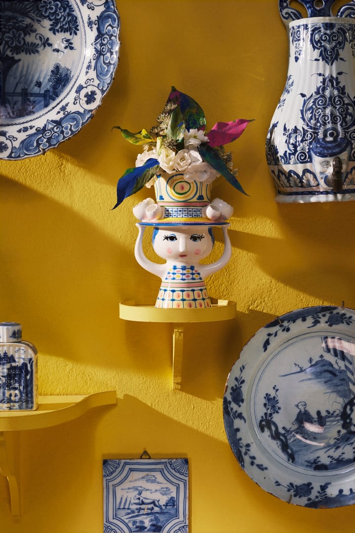 Vase Lady with hat H20,5 cm - Bleu - Bjørn Wiinblad