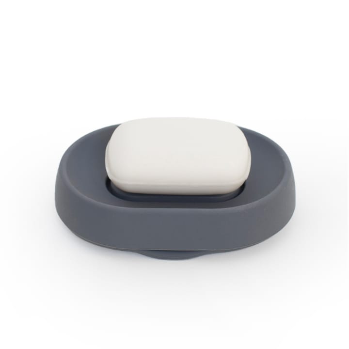 Porte-savon silicone avec égouttoir dissimulé large - Graphite - Bosign