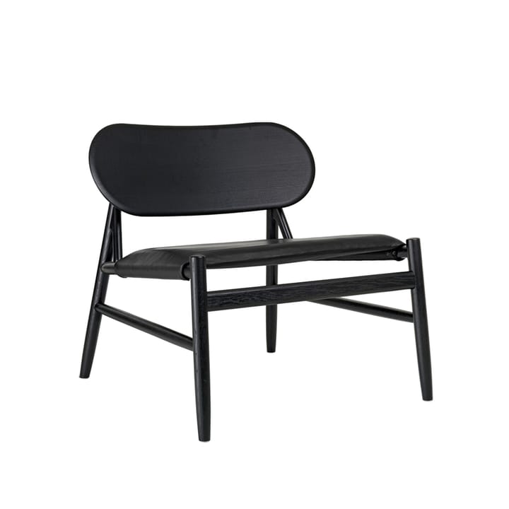 Chaise lounge Ferdinand - cuir noir, structure en chêne laqué noir - Brdr. Krüger