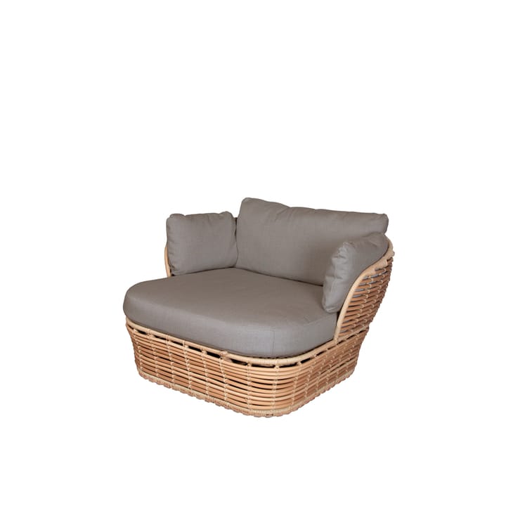 Fauteuil lounge Basket - Natural, incl. coussins taupe - Cane-line