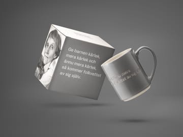 Tasse Astrid Lindgren, ge barnen kärlek - gris-suédois - Design House Stockholm
