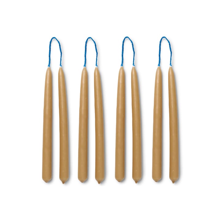 Bougies faites main Dipped candles 15 cm 8-pack  - Straw - Ferm LIVING