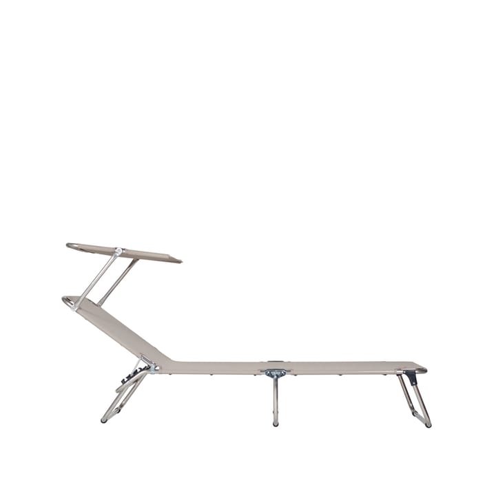Chaise longue Amigo Top - Toile textaline taupe-structure en aluminium-auvent de soleil - Fiam