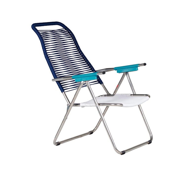 Chaise longue Spaghetti sans repose-pieds - Multi-support en aluminium-bleu - Fiam