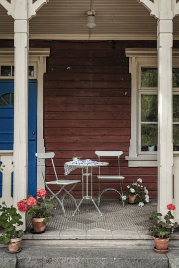 Table Brasserie à trois pieds - Chêne laqué blanc-galvanisation à chaud - Grythyttan Stålmöbler