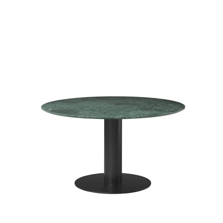 Table à manger Gubi 2.0 - marble green, ø130, structure noire - GUBI