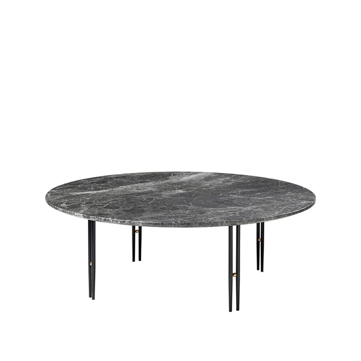 Table basse IOI - grey emperador marble, ø110, structure noire - GUBI