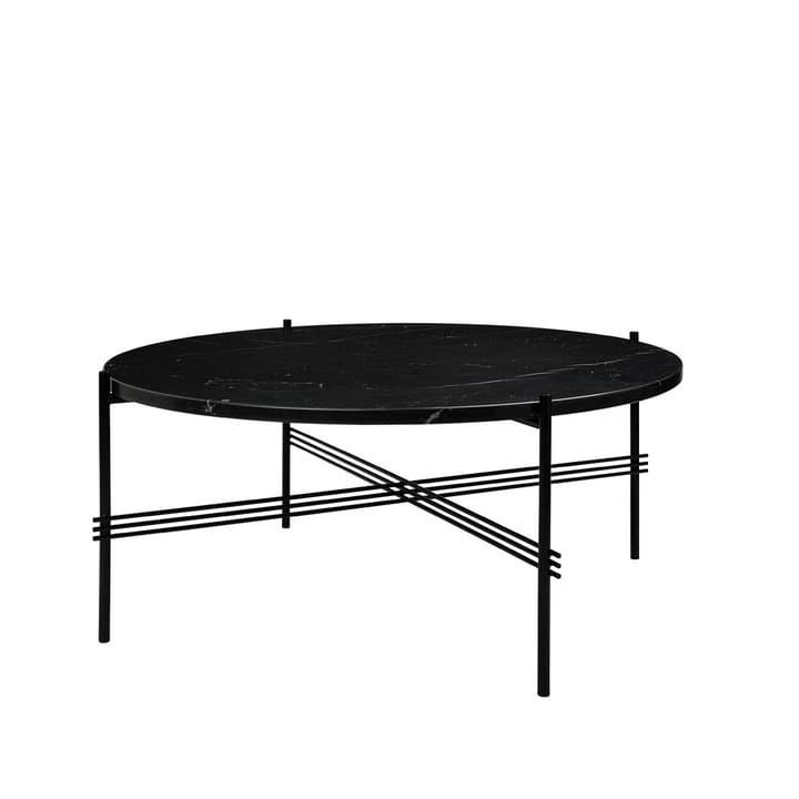 Table basse TS Round - black marquina marble, ø80, structure noire - GUBI