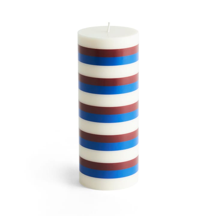 Bougie bloc Column Candle medium 20 cm - Off white-brown-blue - HAY