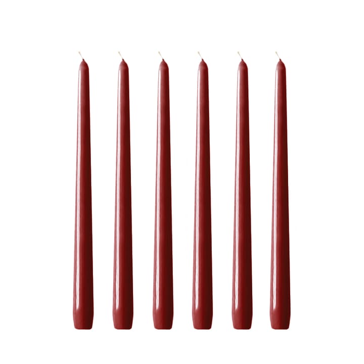 Bougies Herrgård 30 cm lot de 6 - Rouge bordeaux brillant - Hilke Collection