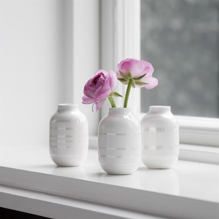Vase Omaggio miniature lot de 3 - blanc nacré - blanc - Kähler