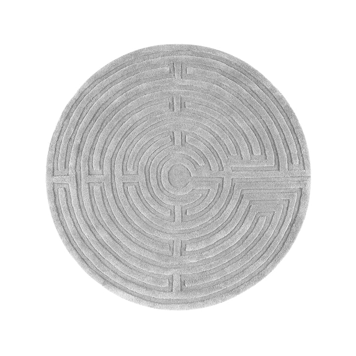 Tapis Minilabyrinthe rond - gris argent (gris), 130 cm - Kateha