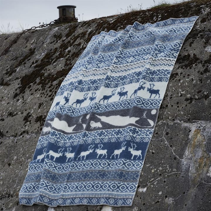 Couverture en laine Sarek - gris-bleu - Klippan Yllefabrik