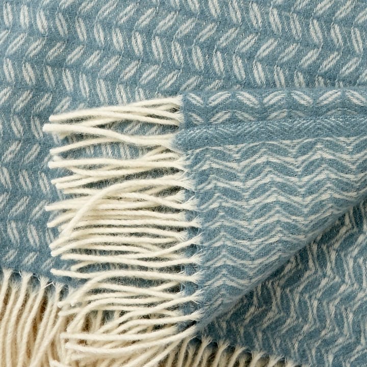 Plaid en laine Leaf - bleu plomb - Klippan Yllefabrik