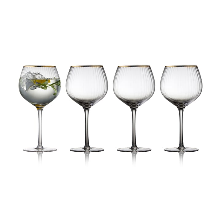 Verre à gin tonic Palermo Gold 65 cl, lot de 4 - Transparent-or - Lyngby Glas