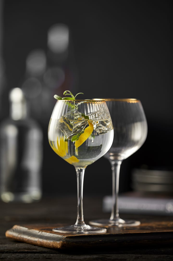 Verre à gin tonic Palermo Gold 65 cl, lot de 4 - Transparent-or - Lyngby Glas