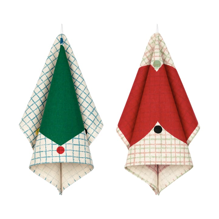 Torchon Kalendi & Losange 43x60 cm 2 Pi�èces - Cotton-red-green - Marimekko