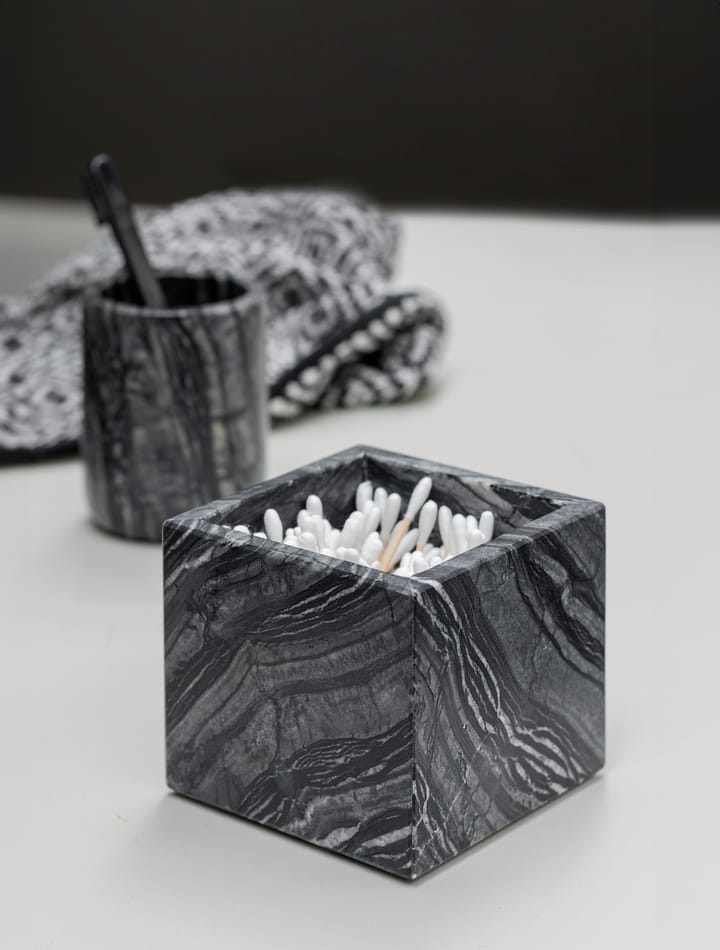 Cube Marble 8,5x8,5 cm - Black-grey - Mette Ditmer