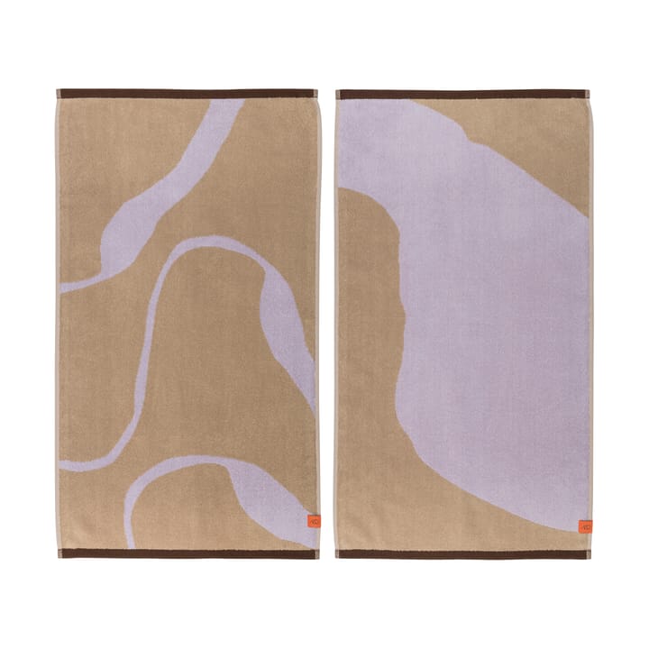 Nova Arte serviette 50x90 cm lot de 2 - Sand-lilac - Mette Ditmer