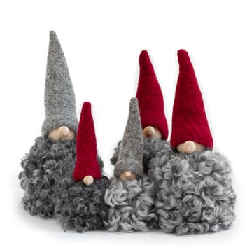 Tomte en laine grand (décoration de Noël) - bonnet gris - Monikas Väv & Konst