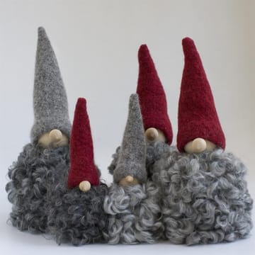Tomte en laine grand (décoration de Noël) - bonnet gris - Monikas Väv & Konst