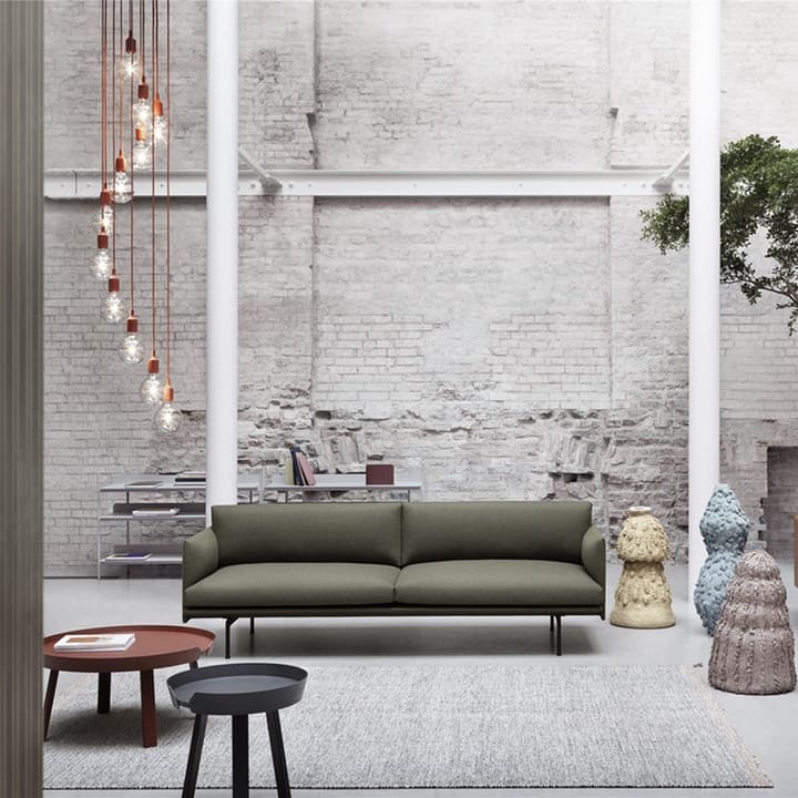 Canapé Outline 2 places - Fiord 151 grey-Black - Muuto