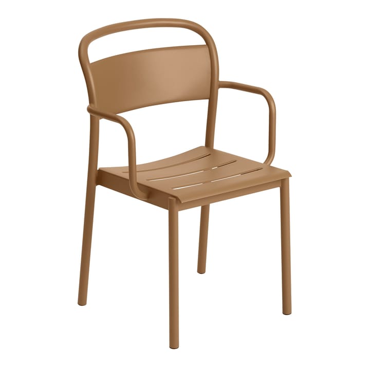 Chaise à accoudoirs Linear steel armchair - Burnt orange - Muuto