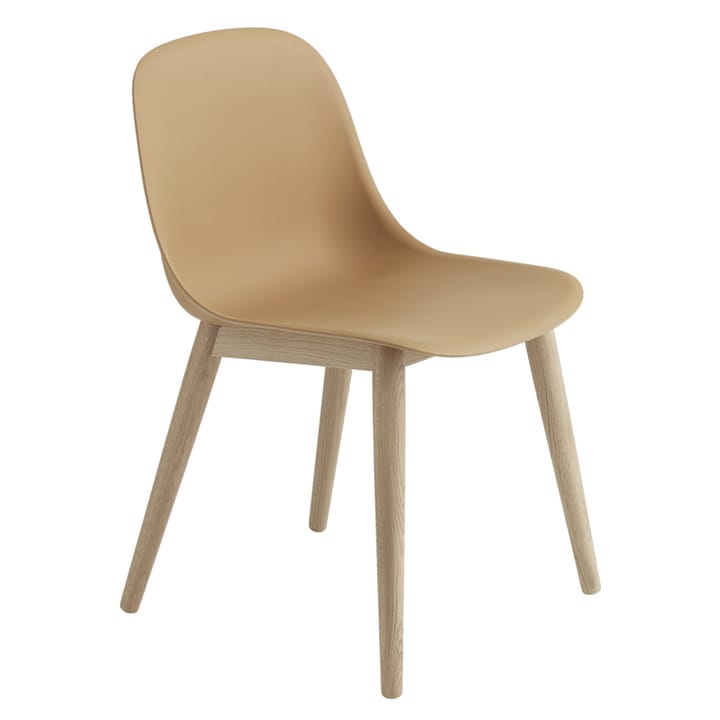 Chaise Fiber Side Chair avec pieds en bois - Ochre-oak - Muuto