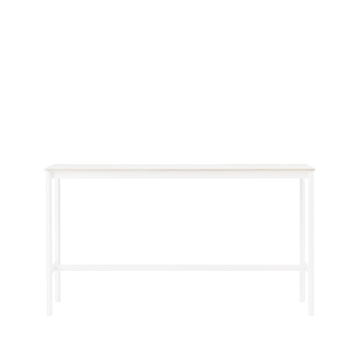 Table de bar Base High - white laminate, structure blanche, bord en contreplaqué, l50 L190 H105 - Muuto