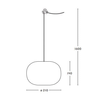 Lampe à suspension Pebble arrondie - rouge oxyde-métal - Örsjö Belysning
