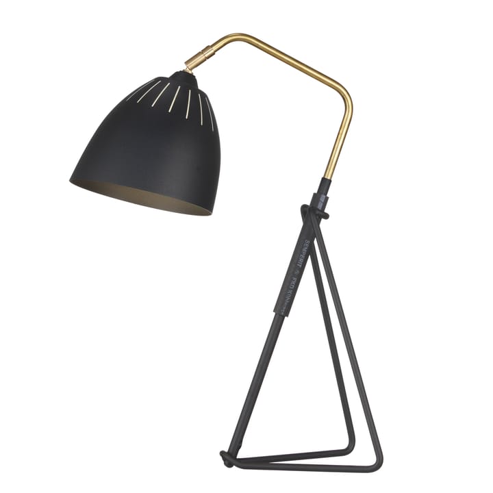 Lampe de table Lean - structure noire, laiton brut - Örsjö Belysning