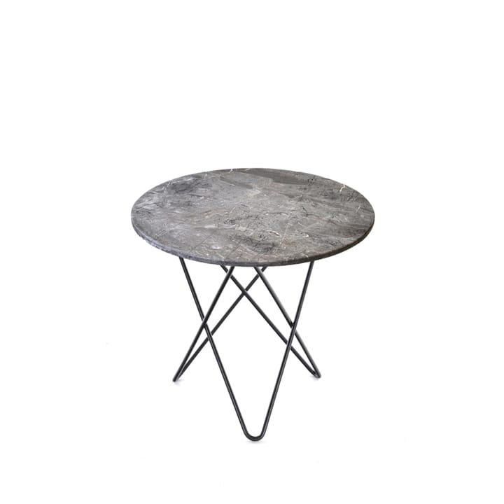 Table basse Mini O - marbre gris, support laqué noir - OX Denmarq