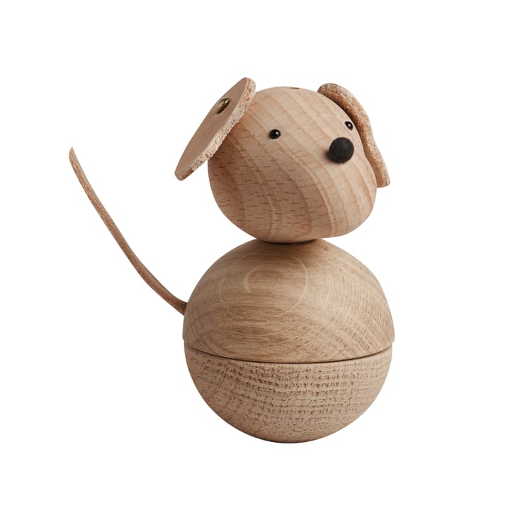 Figure en bois Leika dog - hêtre-chêne-cuir - OYOY