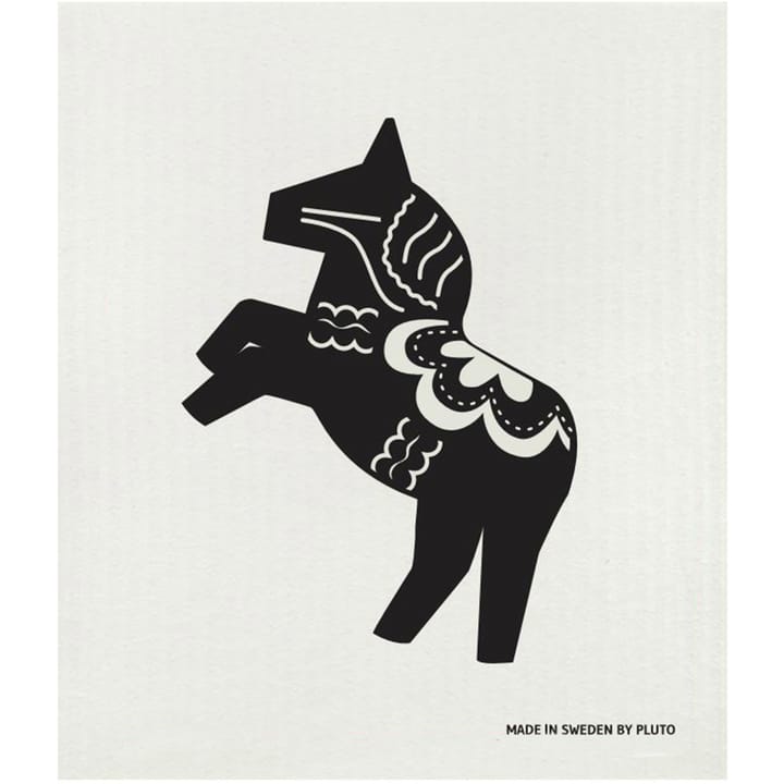 Häst lavette 17x20 cm - Noir-blanc - Pluto Design