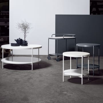 Table d'appoint Lene - gris, bas, placage de hêtre pigmenté blanc - SMD Design