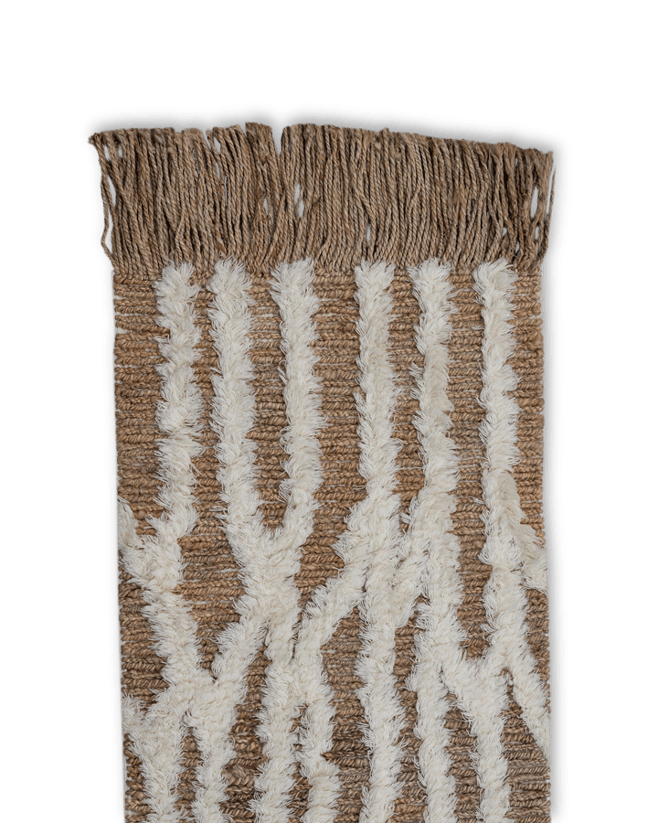 Chemin de couloir en laine Wahl 80x300 cm - Brown-offwhite - Tinted