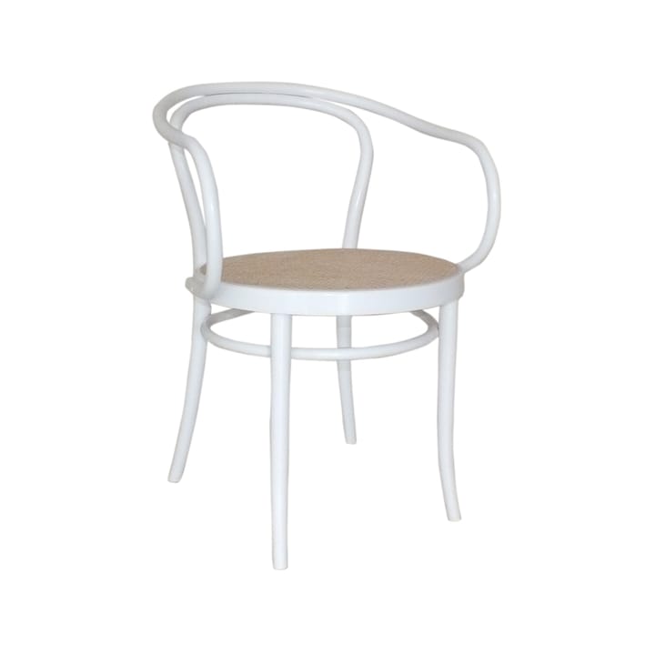 Chaise avec accoudoirs Ton no.30 assise en rotin - Lasuré blanc B20-New Rotin - TON
