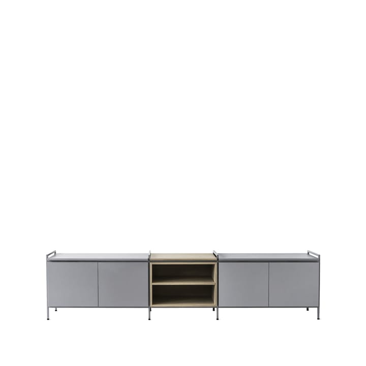 Buffet Molto bas - gris/chêne, 3 sections - Zweed